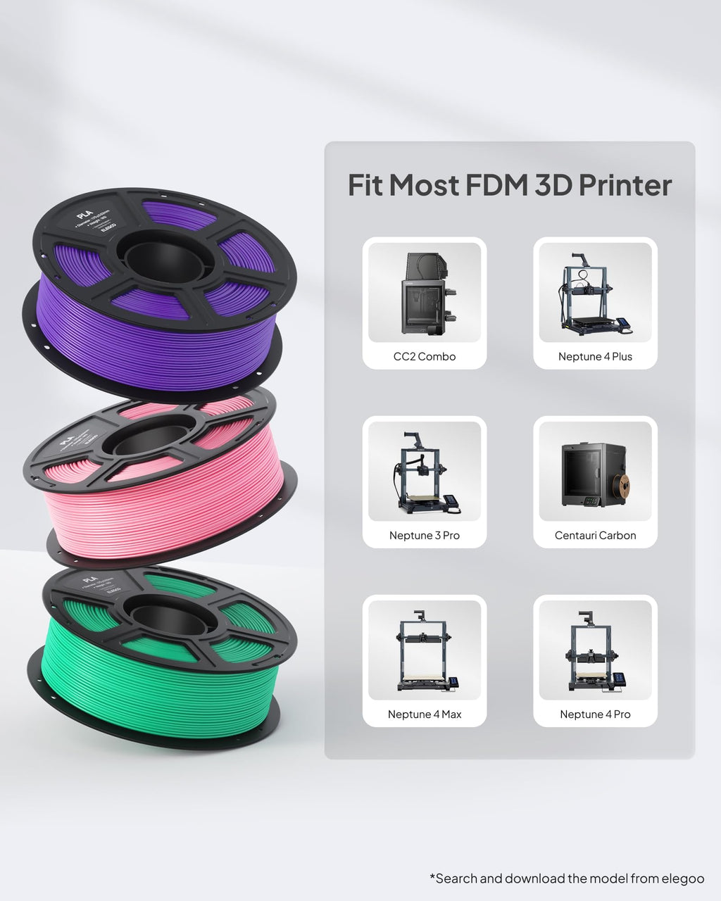 ELEGOO PLA 3D Printer Filament 1.75mm Pink 1KG