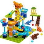 Marble Run Building Blocks Ages 3+, 121 PCS STEM Toy with 6 Dinosaurs