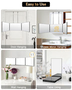 JUSRON 360 Viewing Angle Self Hair Cutting Mirror Shower Mirror