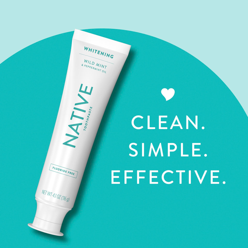 Native Fluoride Free Toothpaste, Whitening - for Adult, Kids 2+ Oral Care - Wild Mint & Peppermint Oil Flavor, 4.1oz (Pack of 3)