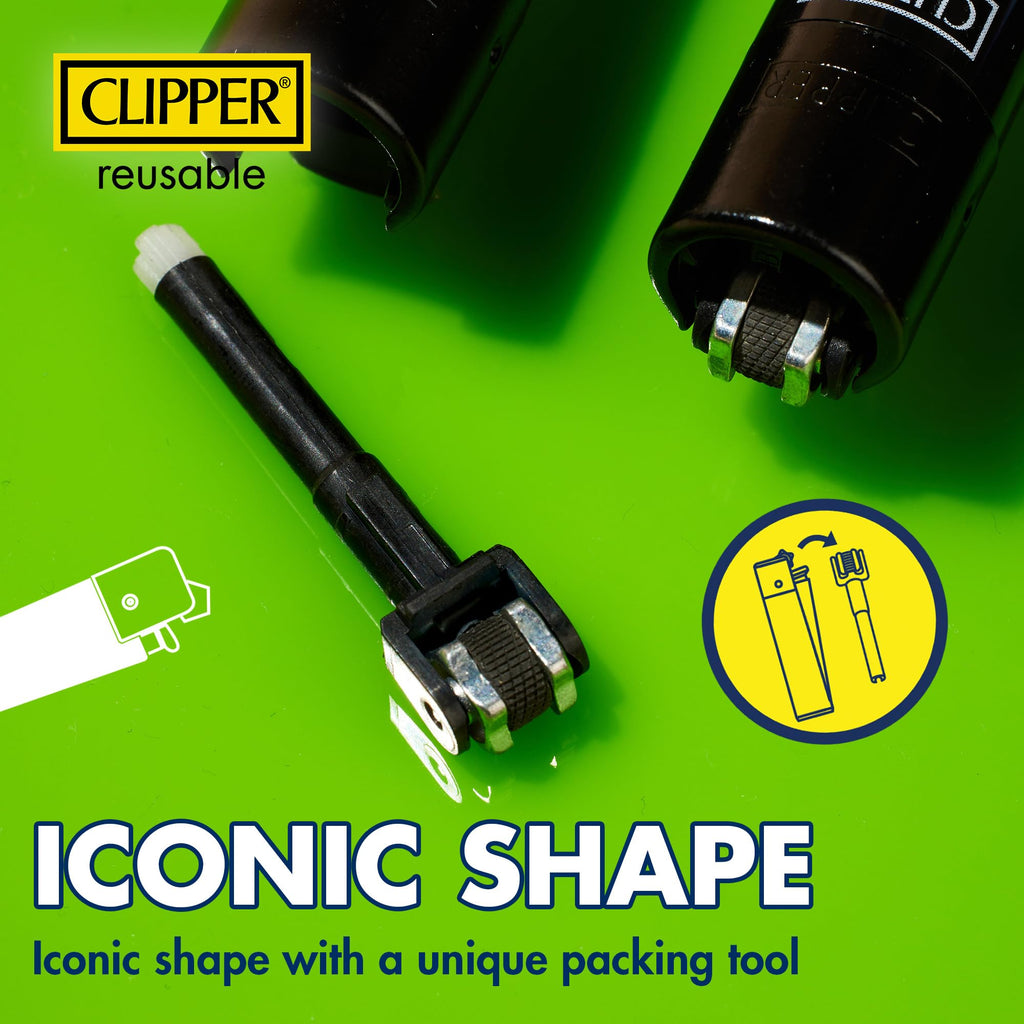 Clipper - Classic Large Reusable Lighter - Iconic Premium Refillable Lighters Bulk Pack - Replace Butane, Flint, and Spark Wheel for Unlimited Lights - 48 Pack - Zig-Zag Design