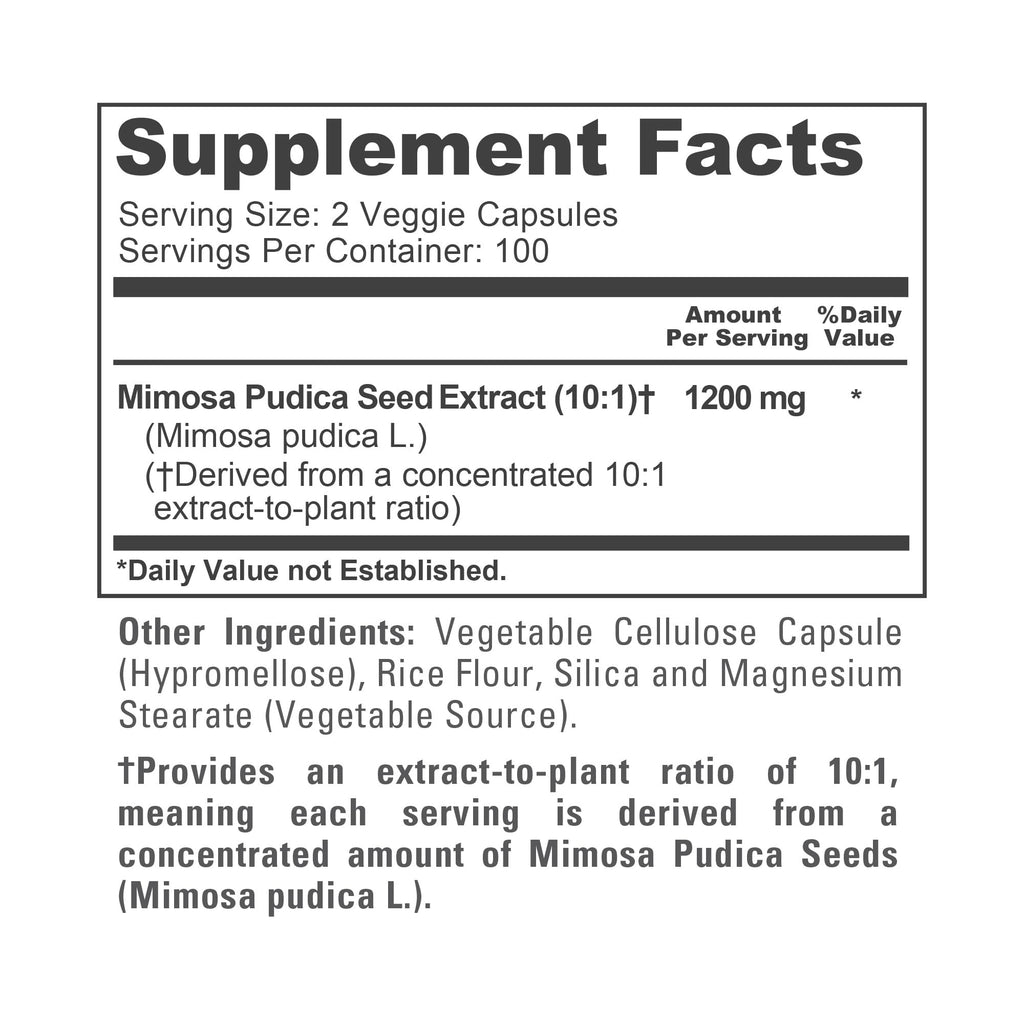 NusaPure Mimosa Pudica Capsules, 1200 mg, 200 Veg Capsules (Non-GMO, Vegan)