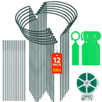 12 Pack 10" W x 32" H Plant Support Stakes, Large Peony Cages and Supports, Tall Peony Ring Supports, Garden Plant Stakes for Outdoor Plants, Rose, Tomato, Hydrangea, Flowers