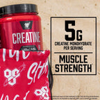 BSN Micronized Creatine Monohydrate Powder, Unflavored Creatine Powder, Micronized, Supports Muscle Building, Supports Muscle Strength, Gym Supplement, 5g per Serving, 5000mg per Servings, 60 Servings