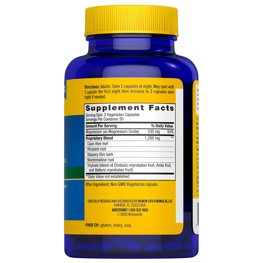 Renew Life Detox Cleanse More, Reduces Bloating and Restores Regularity, Overnight Constipation Relief, Soy, Dairy and gluten-free, 100 Capsules