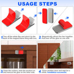 10 Pack Magnetic Cabinet Door Catch, Ultra Thin Cabinet Door Magnets, Adhesive Drawer Magnets to Stay Closed, Stainless Steel Cabinet Latch Easy to Install with Double Sided Tape, Thickness 0.08in