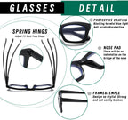 Hubeye Progressive Reading Glasses For Women Oprah Style Blue Light Blocking Computer Multifocus Square Reader （Green+Black+Clear，+1.75）