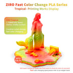 ZIRO 3D Printer Filament, Faster Color Change Filament 1.75mm, Color Gradient Material, No-Shine Rainbow PLA, Dimensional Accuracy +/- 0.03mm, Fit Most FDM Printer 1KG Spool, Tropical (Matte)
