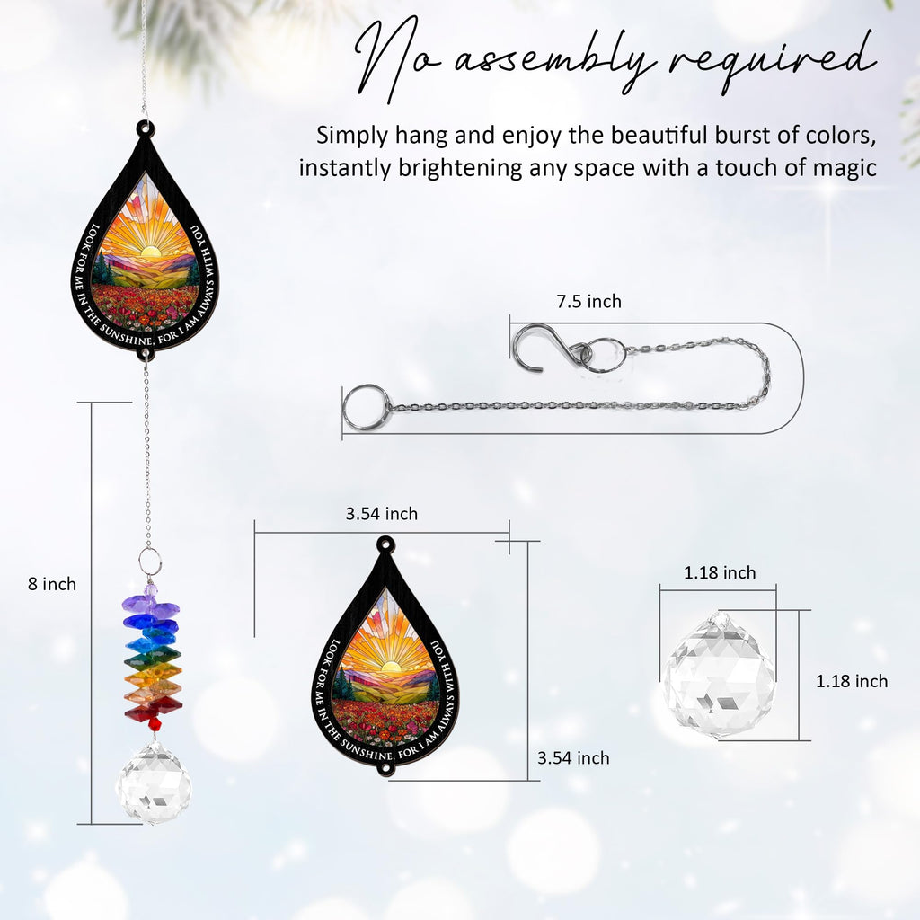 GIFTELIX Suncatcher Look for Me in The Sunshine - Sympathy Gift for Loss of Loved One - Grief Gifts - Heaven Funeral Keepsake - Gift for Women Daughter Friend Sister