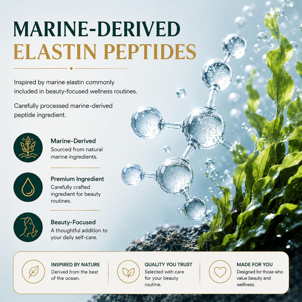 QUZOYU Claranova Labs Elastin Peptides, 1000mg Marine-Derived Peptide Formula, 60 Count