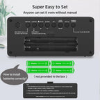 Peakeep Battery Operated Digital Alarm Clock for Bedrooms - Cordless Large Big Numbers 4 Dimmers, Auto Dimming for Seniors, Adjustable Volume Loud Alarm Clock for Heavy Sleepers Adults (Green Digits)