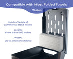 Commercial Paper Towel Dispenser Wall Mount, Holds 500 Multifold, Trifold, Z Fold, C Fold Hand Towels for Bathroom/Restroom, Office, Shop, or Home (Black)