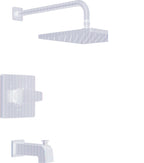 Delta Faucet Modern Raincan Square Single-Function Tub and Shower Trim Kit Brushed Nickel, Tub Faucet Set, Rainfall Shower Head, Spotshield Stainless T14468-SP-PP (Valve Not Included)