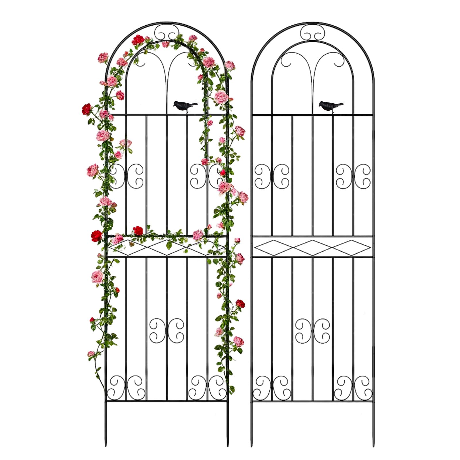 Amoskey Durable Garden Trellis for Climbing Plants - Outdoor Trellis Supports for Lush Greenery - Ideal for Vines, Flowers, and Vegetables, Easy Installation & Space-Saving Design (71"H*20"W -2 pack)
