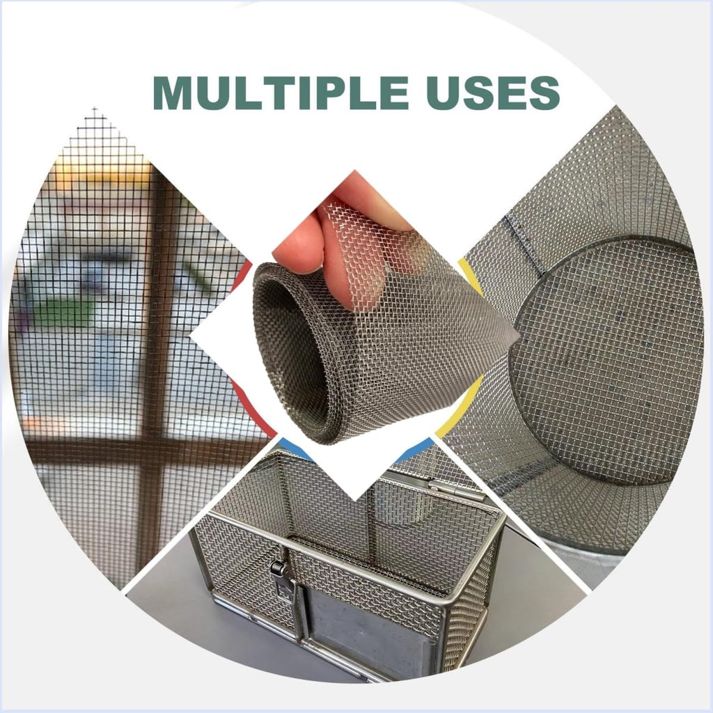 304 Stainless Steel Wire Mesh Screen, 15.7 X 59 Inches, 1mm Hole 20 Mesh