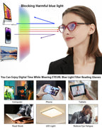 EYEURL 4-Pack Cat Eye Reading Glasses for Women- Blue Light Blocking Readers with Spring Hinges,Anti-Glare/UV Rays Reading Glasses,1.5