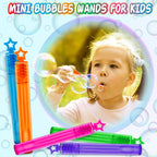 200 Pcs Mini Bubble Wands in 10 Colors, Bulk Party Favors for Kids, Themed Birthday, Christmas, New Year, Valentine, Carnival, School Classroom Prizes for Boys & Girls, Ideal Goodies Bags Stuffers