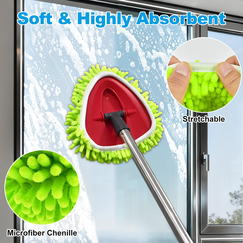 Mop Heads Replacements for Ocedar, Mop Replace Head for o Cedar Easywring 1 Tank, Spin Mop Replacement Head Mop Heads Include 4 Pack Spin Mop Refills, 1 Pack Scrubber Mop Head and 1 Mop Base