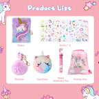 homicozy Kids Unicorn Diary with Lock and Key,Tie-Dye Fuzzy Journal for Girls Ages 6 And Up,Hardcover Notebook with 160 Pages,Cute Stationery Unicorn Gift for Girls