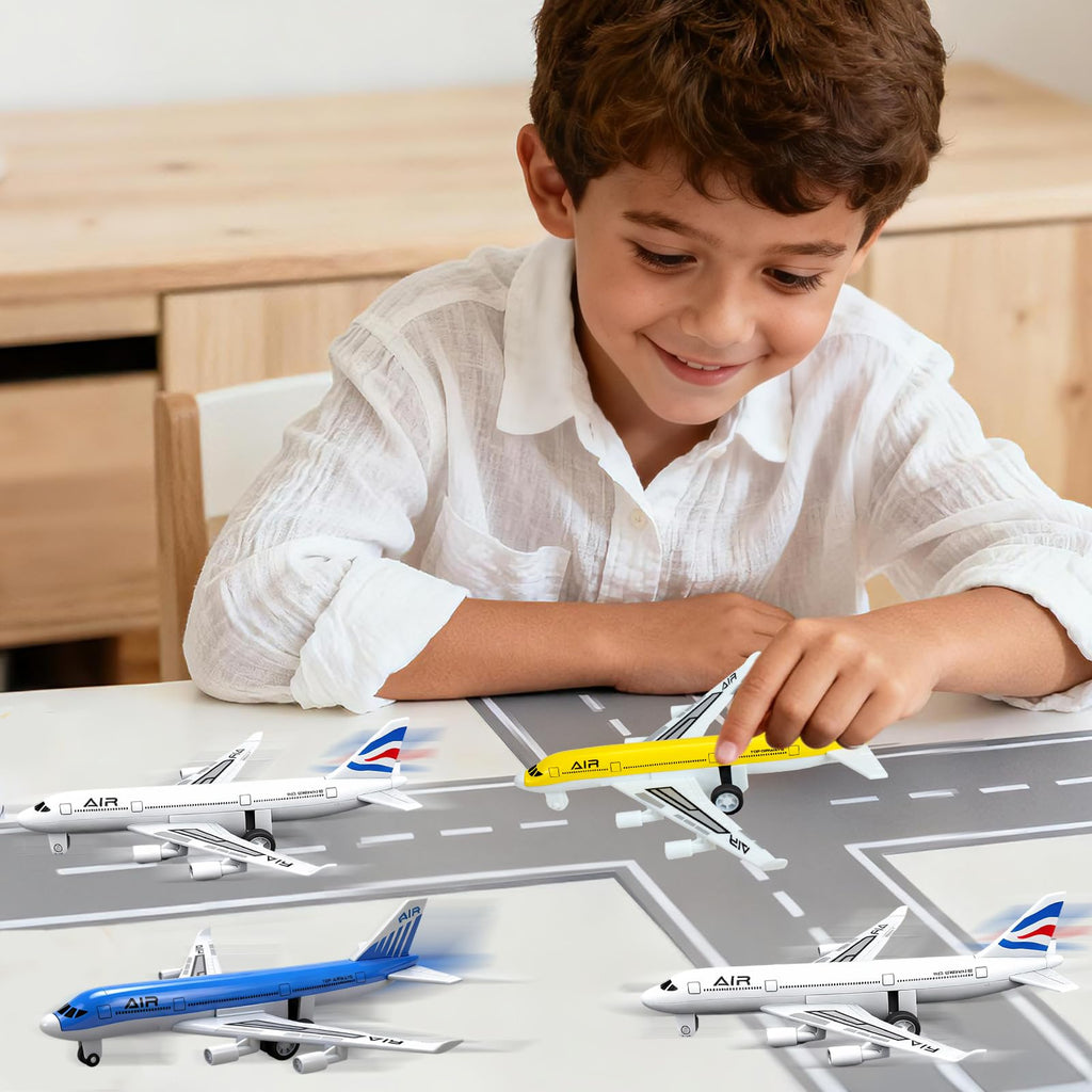 Tcvents Airplane Toys, Metal Plane Pull Back Airplane Toys for Boys 3 4 5-7