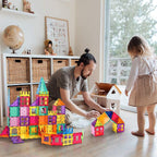 Landtaix 100pcs Magnetic Tiles for Kid Age 3+ Magnetic Blocks Toddlers Toys