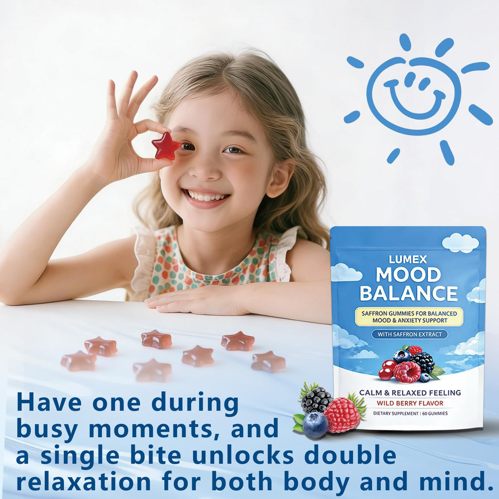 Purebite Lumex-Mood Balance Saffron Gummies | Vegan, Sugar-Free, 60 Count