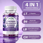 Tulvex L-Theanine Calm Gummies 200mg, Sugar-Free Liposomal L Theanine Supplement for Brain, Relax, Zzz, Stress,Fast-Acting Calm & Mood Support, Vitamin B6, Vegan,Non-GMO