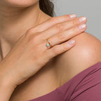 PAVOI 14K Yellow Gold Plated Adjustable White Opal Stacking Rings for Women