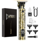 Solati Hair Clippers for Men, Professional Hair Trimmer Zero Gapped T-Blade Trimmer Cordless Rechargeable Edgers Clippers Electric Beard Trimmer Shaver Hair Cutting Kit with LCD Display Gifts for Men