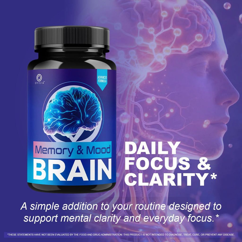 (3 Pack) Memory and Mood Brain Capsules - Official MemoryandMoodBrain Pills Advanced Premium Formula Support, All Natural Ingredients Vitamins for Overall Health & Wellness, 180 Capsules for 3 Months