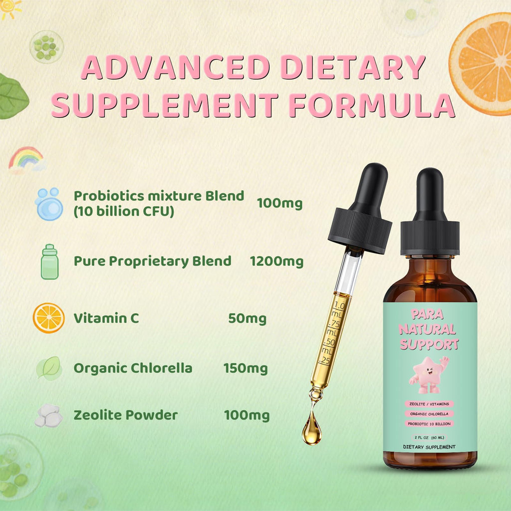 DNOUHN Parasite Cleanse for Humans & Kids,Parasite Cleanse Liquid Drops with Wormwood, Black Walnut, Clove, Zeolite, Organic Chlorella, Oregano & Probiotics – Alcohol-Free, 2 Fl Oz (30 Servings)