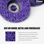 TPmax 5" x7/8'' Stripping Discs Rust Remover Wheel Remove Paint and Oxidation Poly Strip Wheel Disc Abrasive Angle Grinding Wheel - 10 Pack(Purple)