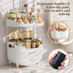 caktraie 4-Tier Makeup Organizer Bathroom Countertop Storage White