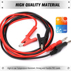 SWANLAKE 2-Piece Banana Plug to Alligator Clip Test Leads, 1000V 15A 3.5ft/1M Multimeter Electrical Alligator Clips, Flexible Copper Cable Banana Plug, Electrical Wires with Gator Clips