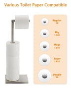 Toilet Paper Holder Stand, Free Standing Toilet Paper Roll Holder with Reserve for Bathroom, Stainless Steel DECLUTTR