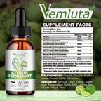 2 Packs 5000mg Citrus Bergamot Liquid Drops-2X Absorption- Cholesterol Lowering Supplement w Soursop, Red Yeast Rice, Olive Leaf, Hight Cholesterol -Soursop Bitters Liquid-Heart & Immune Support