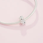PANDORA White Daisy Flower Spacer Charm - Jewelry for Women with Gift Box - Compatible Moments Charm Bracelets - Sterling Silver