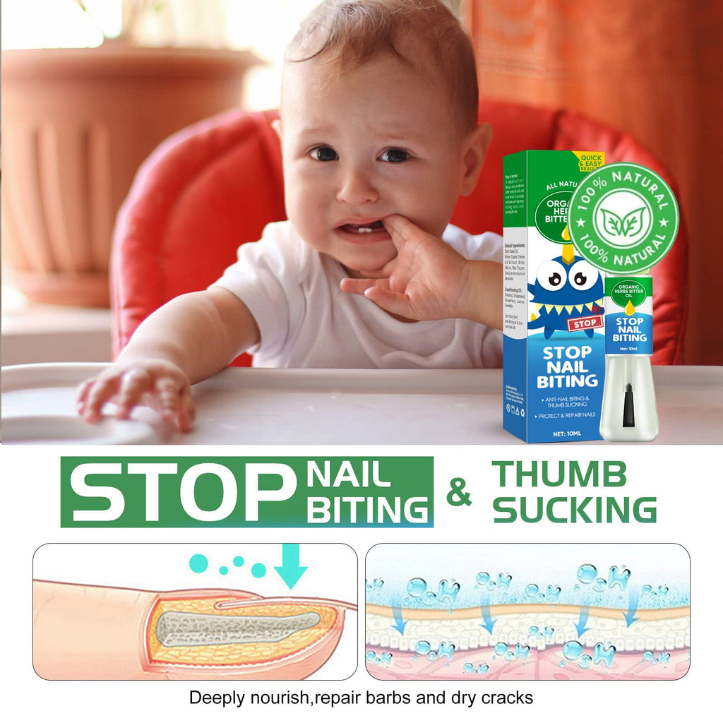 Nail Biting Treatment for Kids, Thumb Sucking Stop for Kid, Nail Polish for Kid Stop Sucking and Biting Nails, Day Night Care