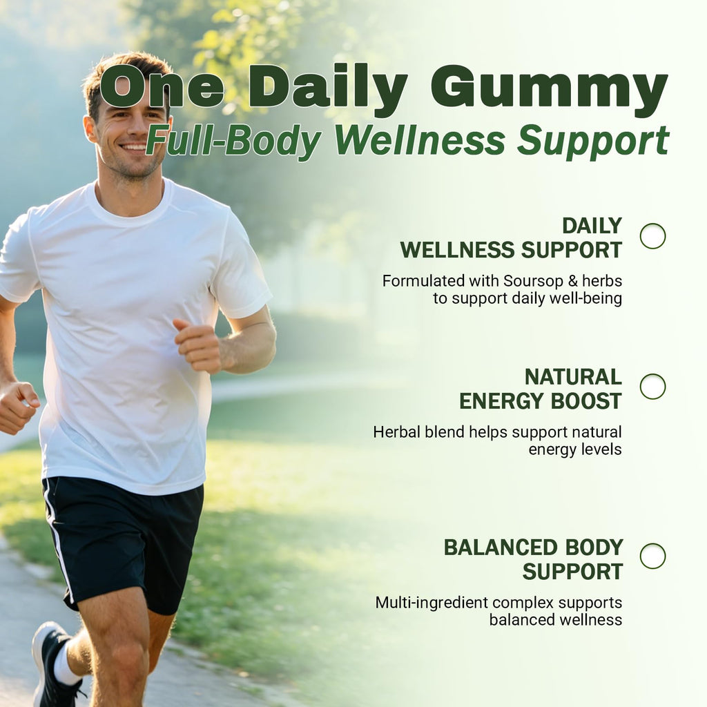 Bexelora Qizfyzz Soursop Gummies – Herbal Daily Supplement with Soursop Leaf, Sea Moss, Ashwagandha, Black Seed, Moringa & Turmeric – Non-GMO, Immune Support & Wellness – 60 Gummies