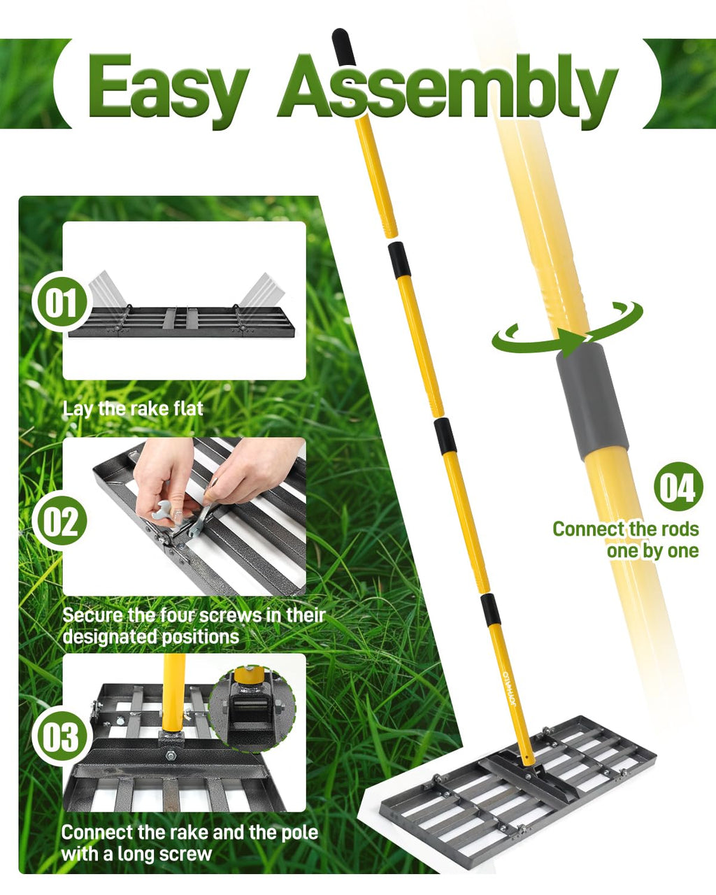 Joyhalo 48in Lawn Leveling Rake