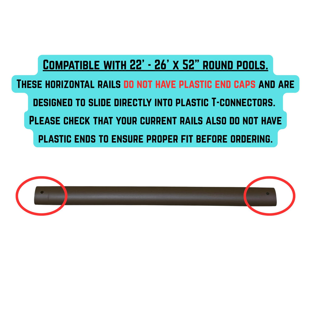 Replacement Horizontal Pool Leg, Pole & Frame Support Bar Brown Compatible with Bestway & Coleman Power Steel 22ft x 52in and 24ft x 52in Above Ground Swimming Pools (Fits 2022+ Models)