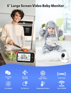 GoodBaby 5" Baby Monitor with Camera and Audio No WiFi