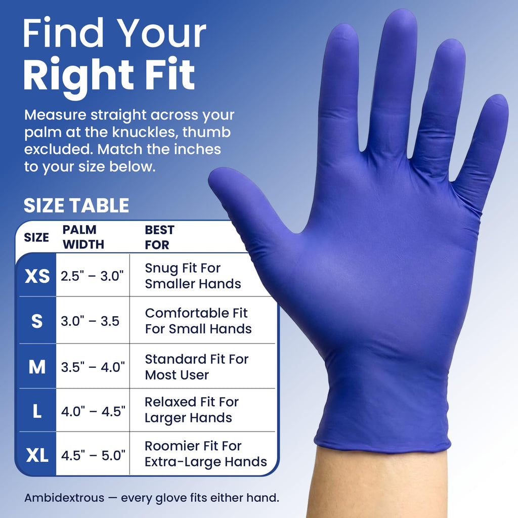 ProCure Disposable Nitrile Gloves - Latex & Powder Free - 200 Ct, Large