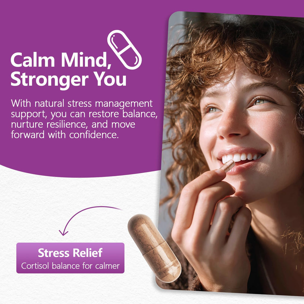 HyberVive Saffron Supplements with Ashwagandha & L-Theanine - 368.5MG - Mood Balance, Stress Relief & Mental Clarity – Cortisol Support for Women & Men, Made in USA, 90 Vegan Capsules