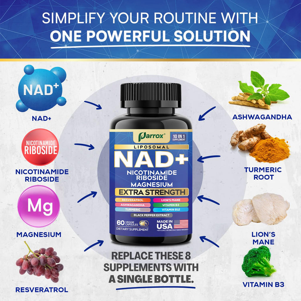 NAD+ Supplement, Liposomal Nicotinamide Riboside, 10-in-1 Strength, 2 Pack