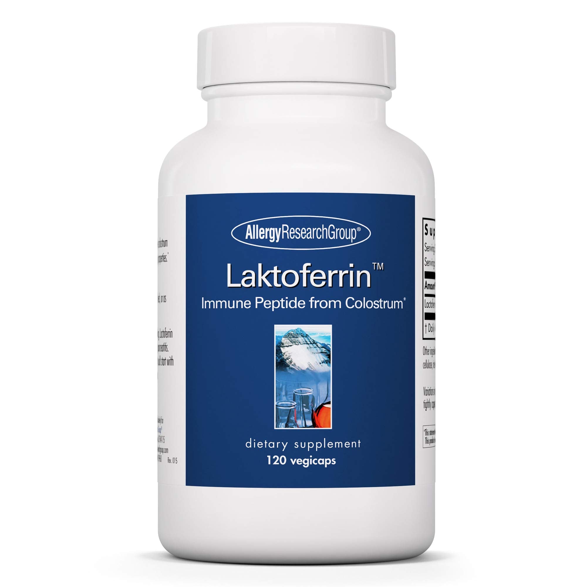 Allergy Research Group ARG Laktoferrin - 350mg Lactoferrin - Immune System & Gut Health Support - Gluten-Free & Non-GMO - 120 Servings - 120 Capsules