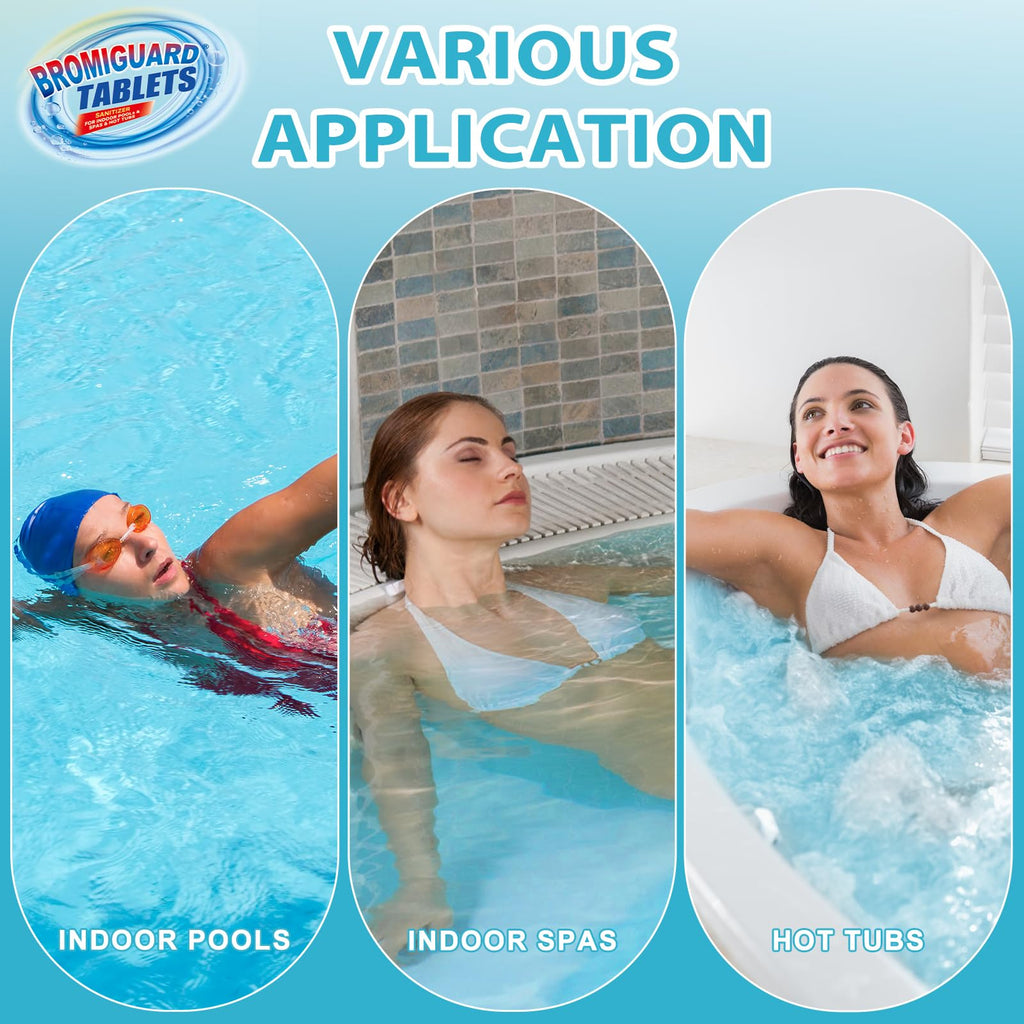 Bromine Tablets for Spa Hot Tub, Bromine Tablets for Pools, Pre-Stabilized, Low Chlorine Odor,Great Chlorine Alternative