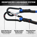 5-Piece 24 Inch Bungee Cords with Carabiner Hooks, Heavy Duty Rubber Elastic Tie Down Straps, Bungee Cord with Carabiner Clips for Cargo, Truck Bed, Camping, Motorcycle and Outdoor Use (Blue)