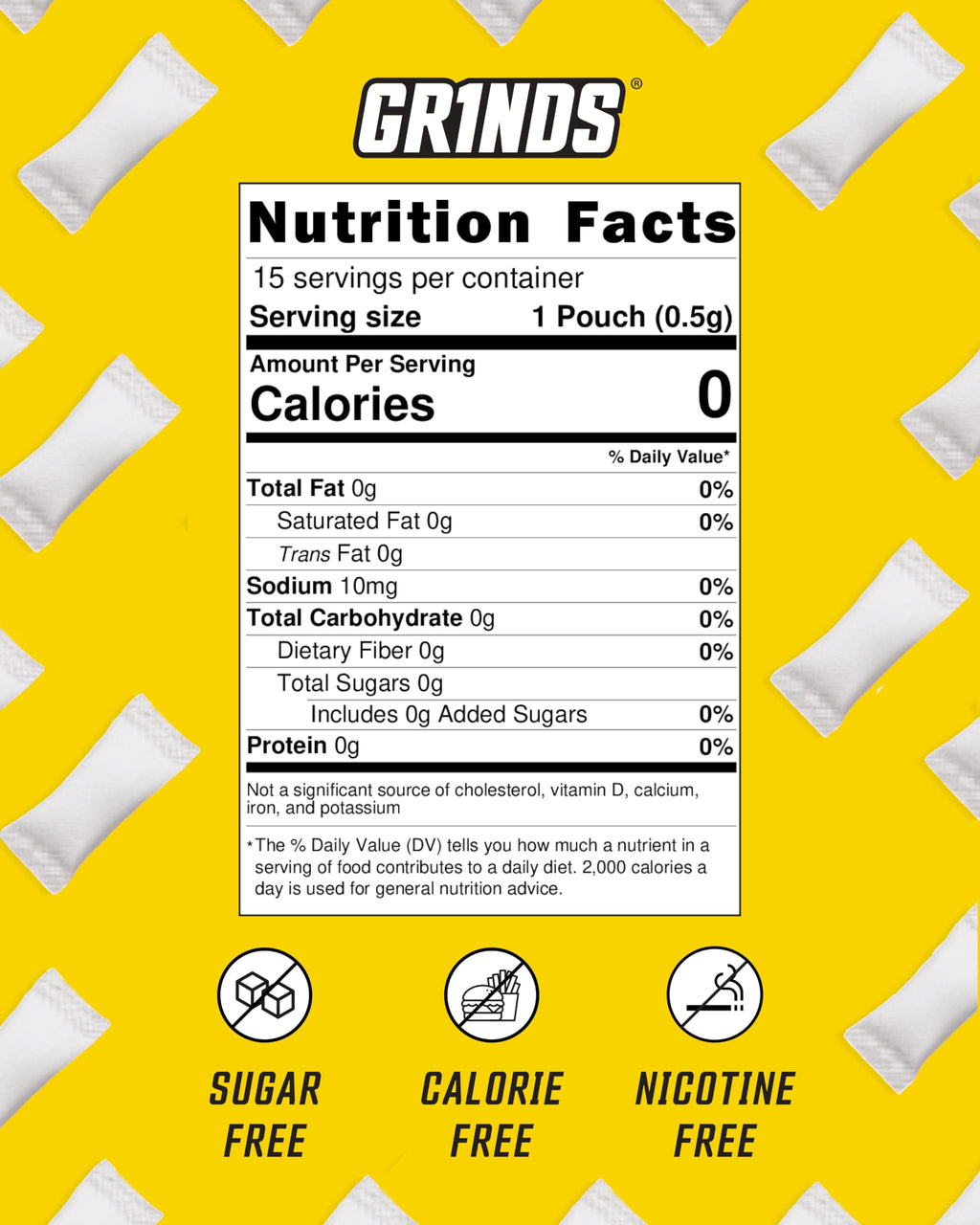GRINDS ZERØ.Ø Piña Colada Pouches | Nicotine-Free, Caffeine-Free, Sugar-Free, 0 Calories |3 Pack | 18 Pouches Per Can