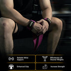 FITFIV Lifting Straps for Weightlifting, Lifting Wrist Straps for Gym Strength Training, Neoprene-padded Wrist Cushion - Men & Women